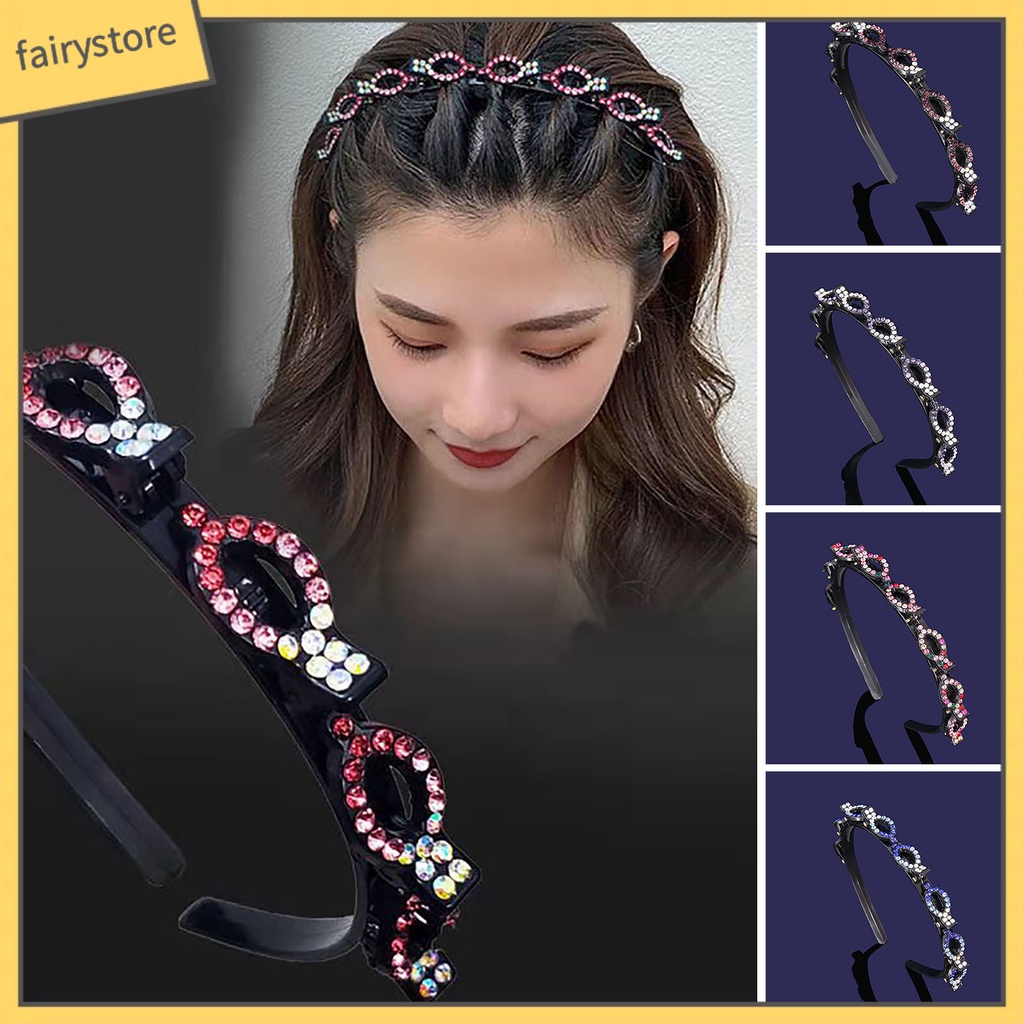 Băng Đô Cài Tóc Đính Đá Lấp Lánh Bằng Acrylic Dễ Thương Cho Nữ