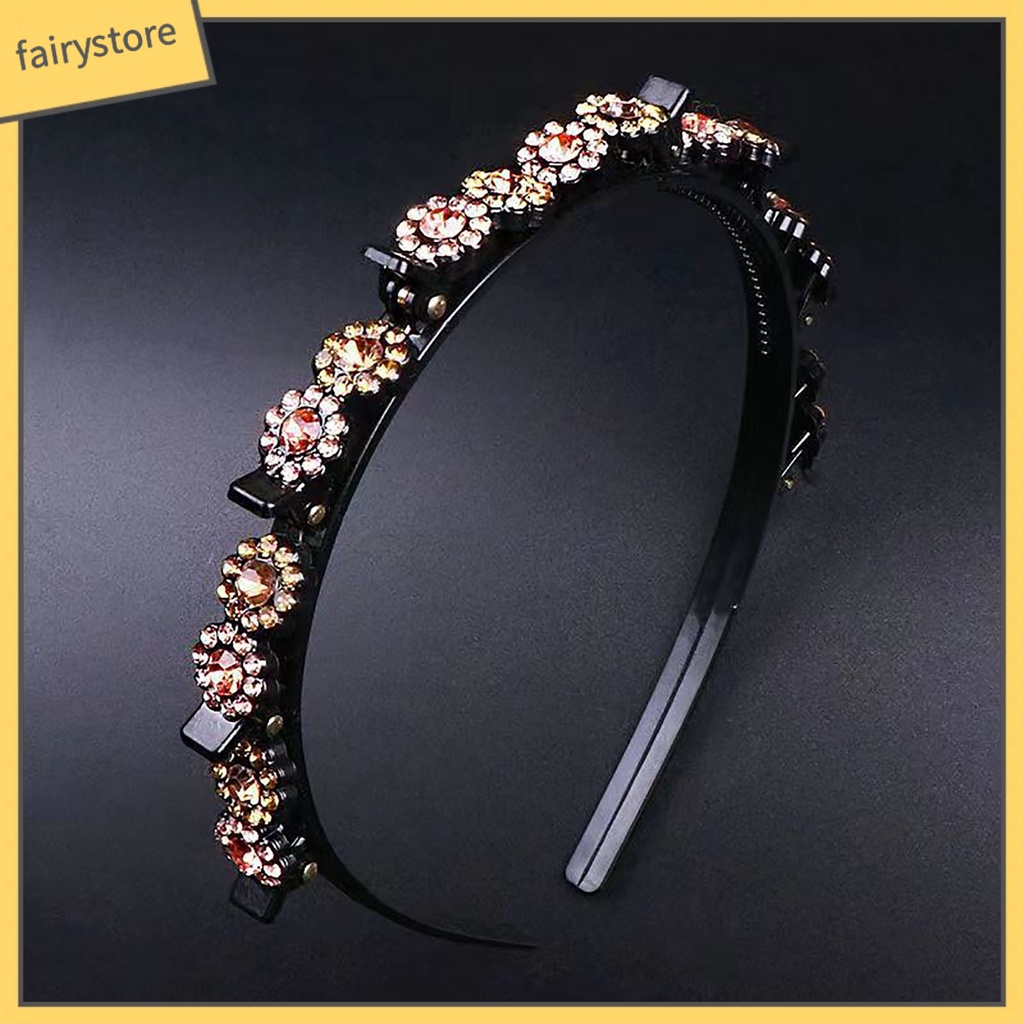 Băng Đô Cài Tóc Đính Đá Lấp Lánh Bằng Acrylic Dễ Thương Cho Nữ