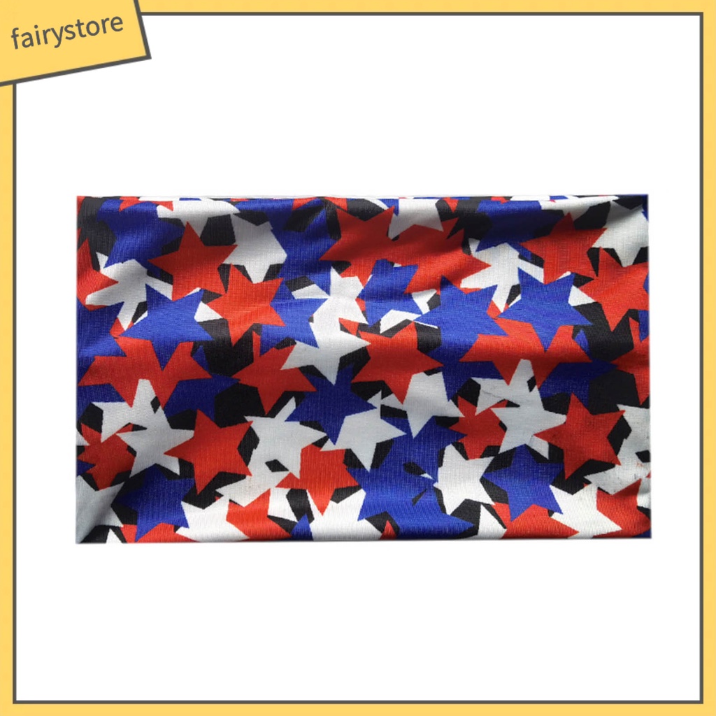 Băng Đô Cài Tóc Bản Rộng Co Giãn Chống Trượt Không Phai Họa Tiết Ngôi Sao