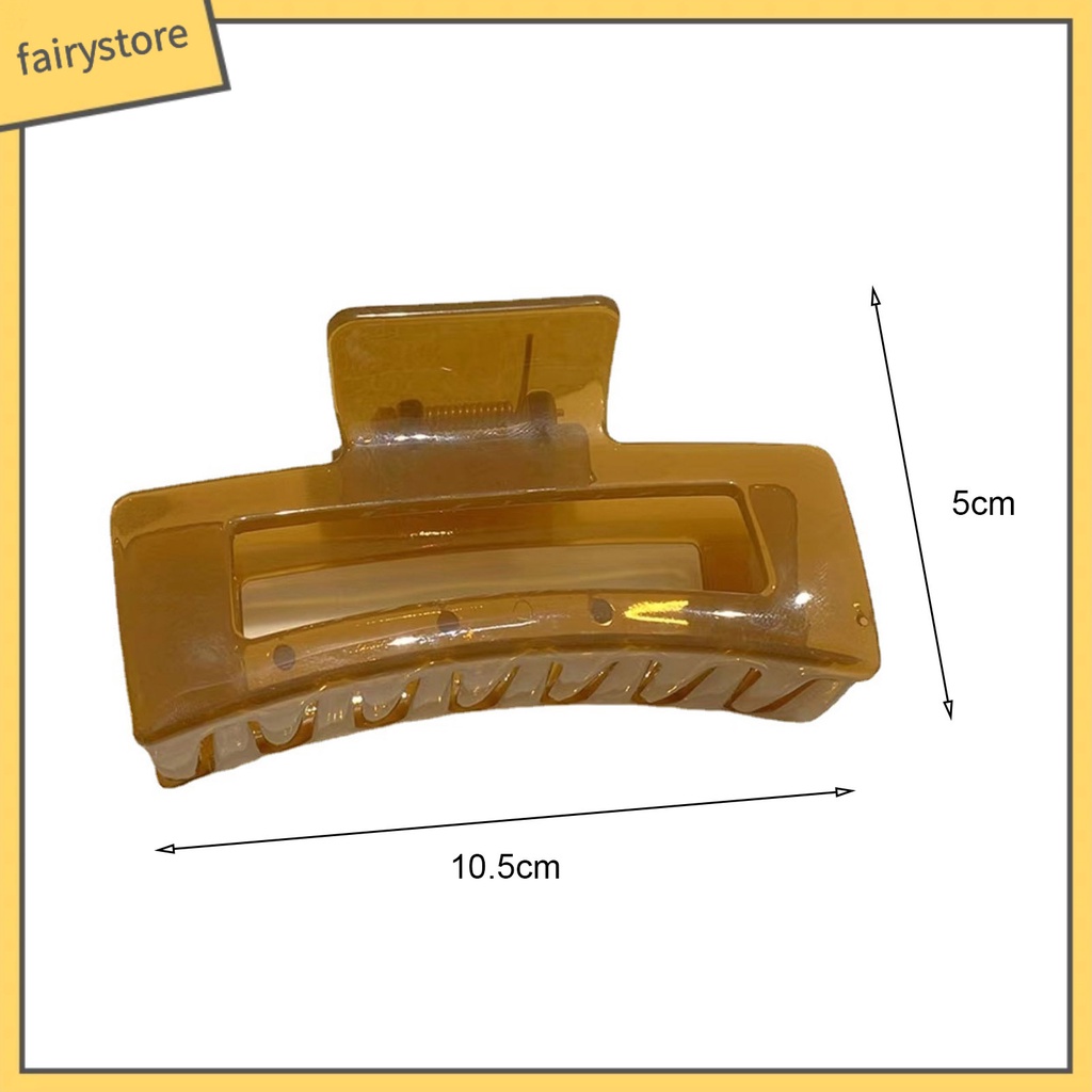 Kẹp Tóc Hình Vuông Cỡ Lớn Thiết Kế Trong Suốt Chống Trượt Tiện Dụng Cho Nữ