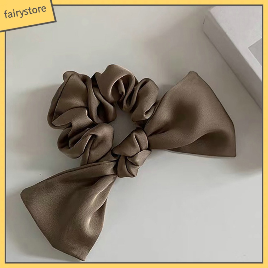 Dây Buộc Tóc Co Giãn Chống Trượt Màu Trơn Thắt Nơ Xinh Xắn Giá Đỡ