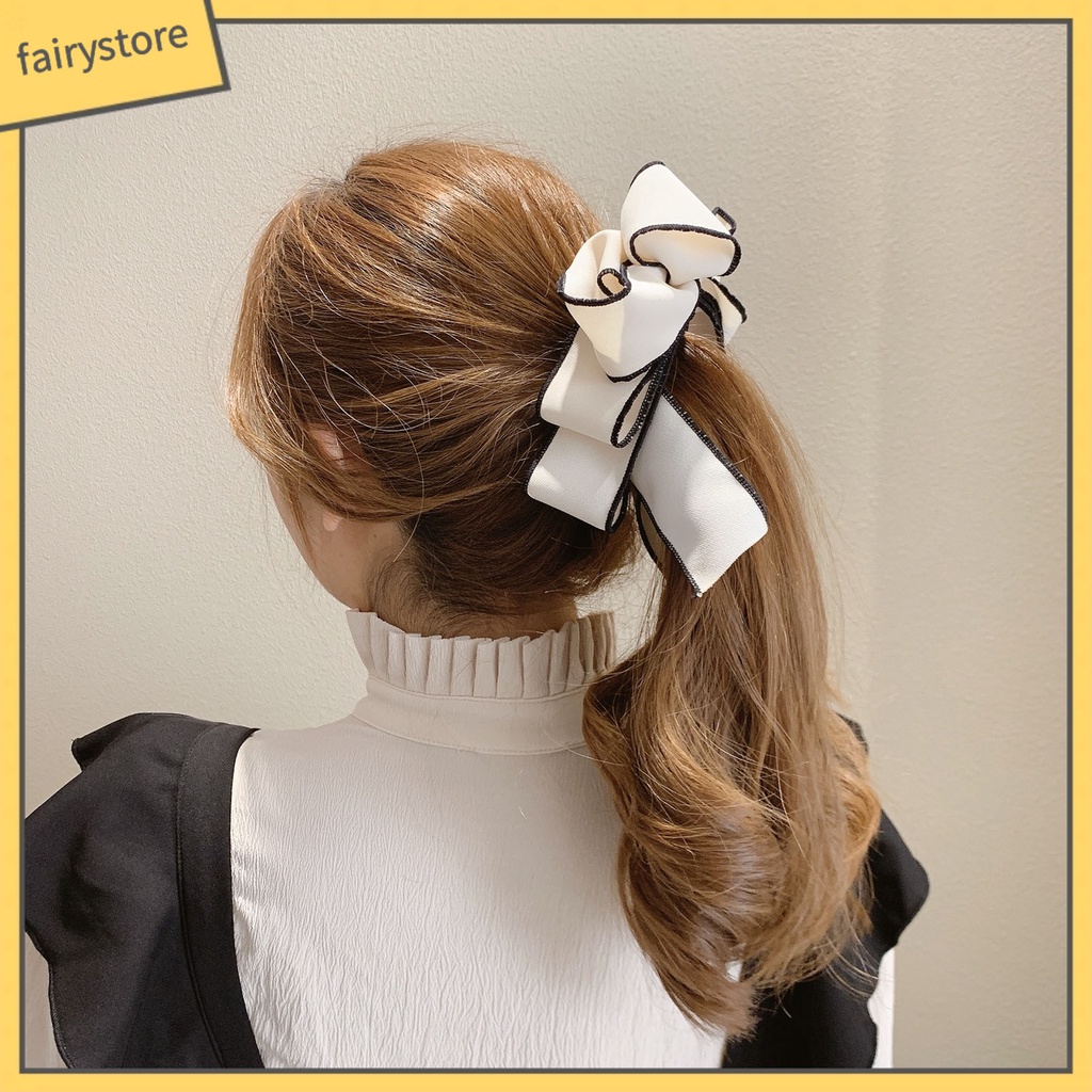 Kẹp Tóc Đuôi Ngựa Nhiều Lớp Đính Nơ Thời Trang Cho Nữ