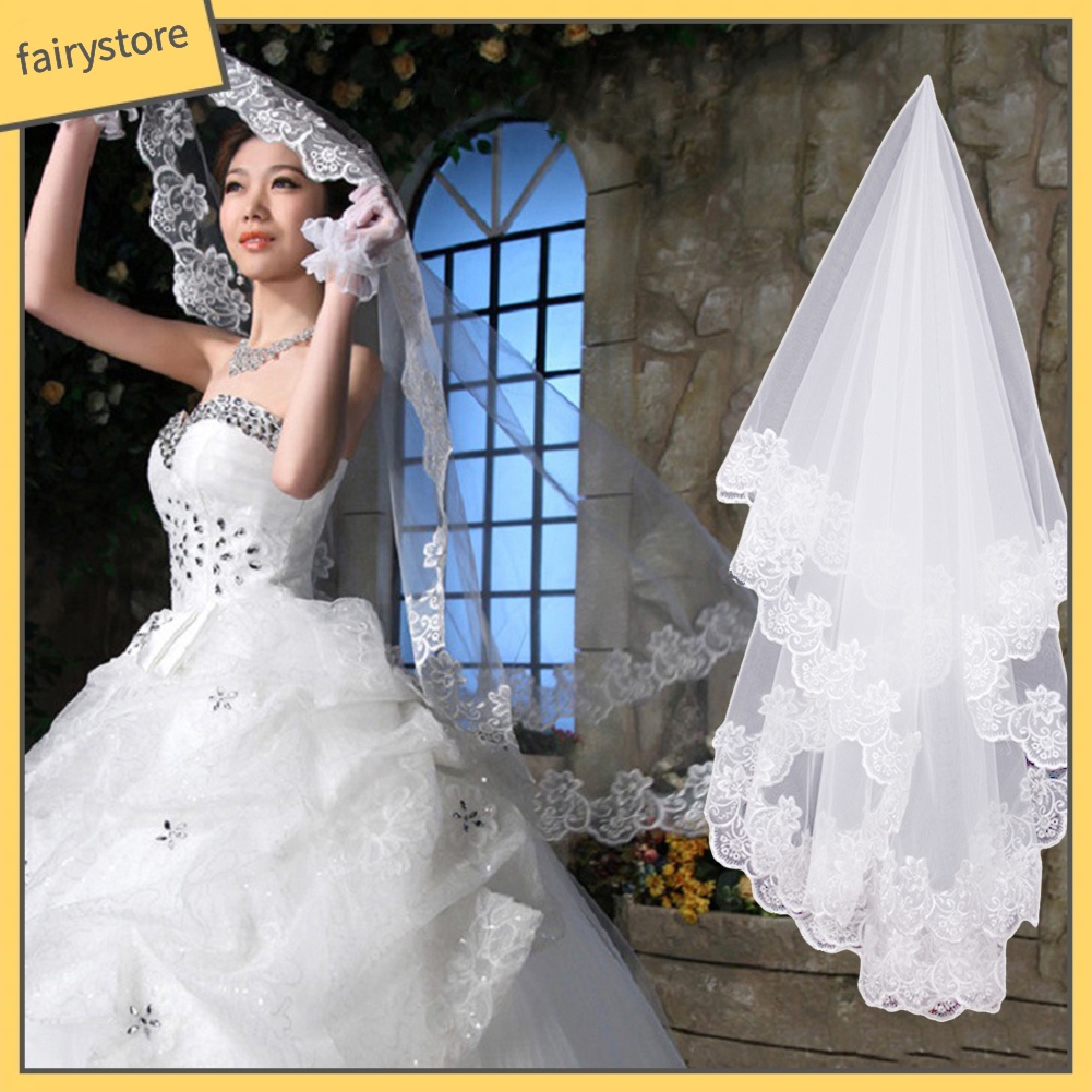 Mạng Che Mặt Phối Ren Lãng Mạn Cho Cô Dâu Ngày Cưới