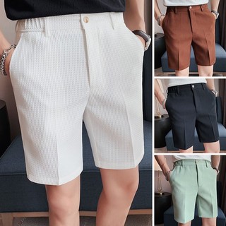 Quần short nam vách ngăn cao cấp phiên bản hàn quốc đơn giản nam công sở năm điểm quần short
