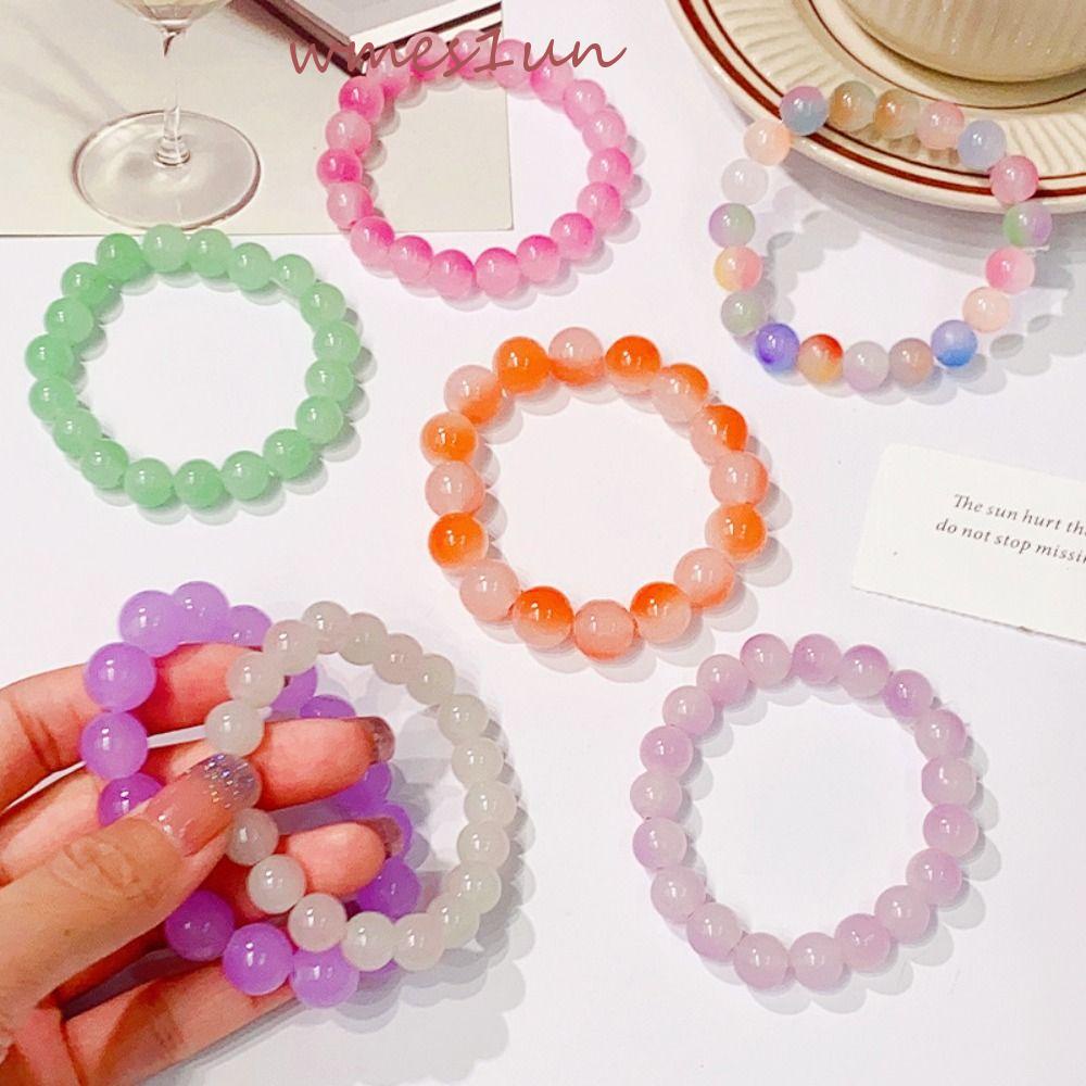 Vòng Tay Chuỗi Hạt WMES15H Màu Ngọc Lục Bảo Trong Suốt Phong Cách Trung Hoa Đơn Giản Thời Trang Cho Nữ