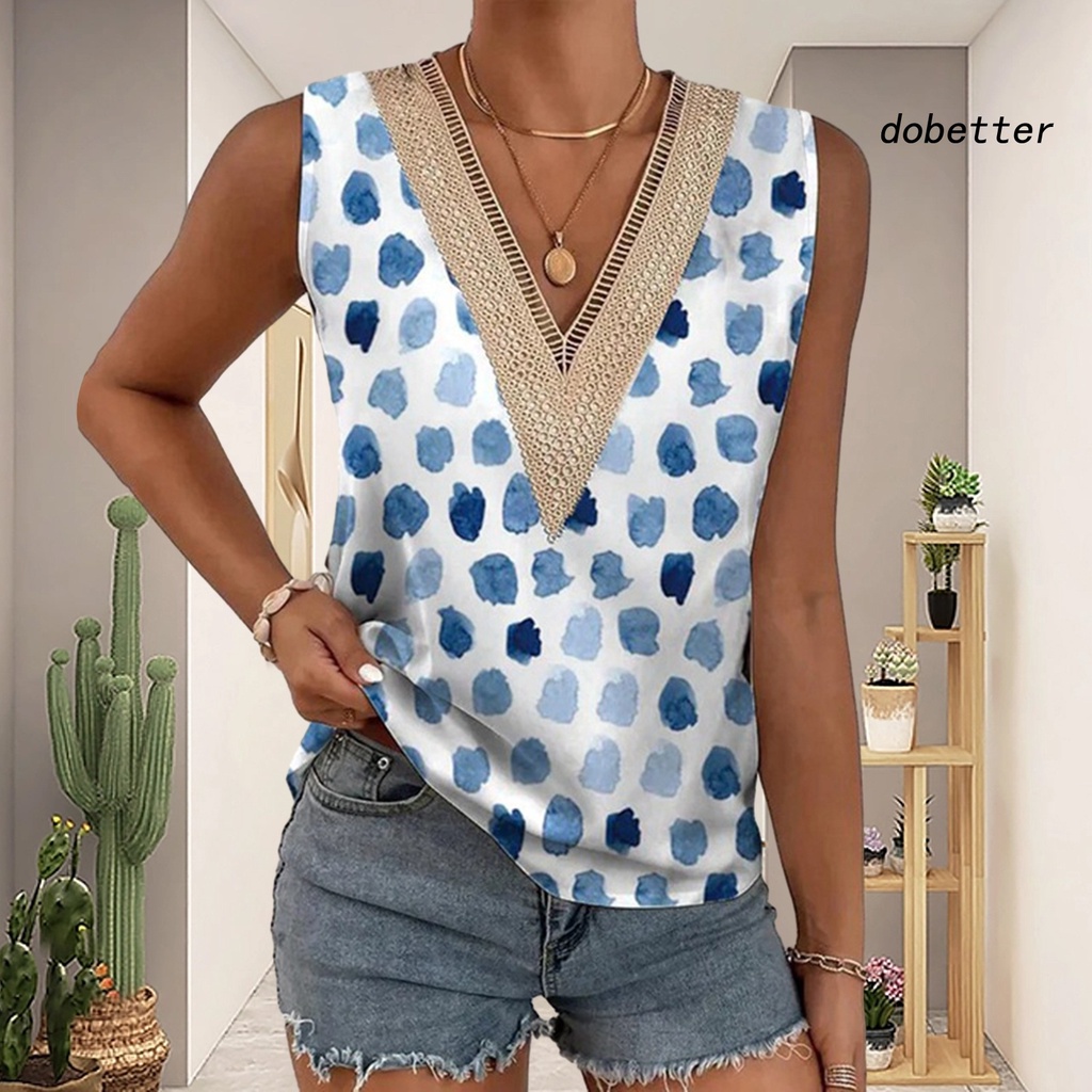 Áo Tank Top Không Tay Cổ Chữ V Dáng Rộng In Hoa Mềm Mại Thoáng Khí Thời Trang Mùa Hè Cho Nữ