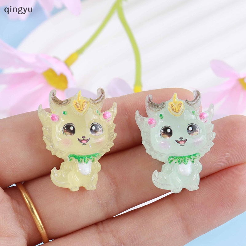 Bộ 2 Kẹp Tóc Hình Rồng Dạ Quang Bằng Resin Dễ Thương DIY