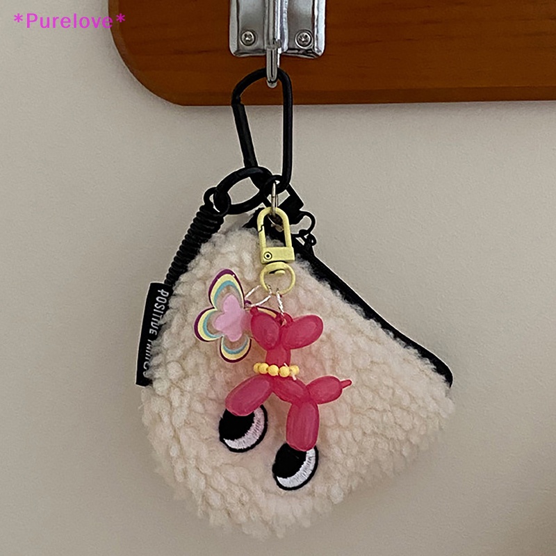 Móc Chìa Khóa Hình Chú Chó Và Bong Bóng Bằng Acrylic Màu Kẹo Dễ Thương Mới