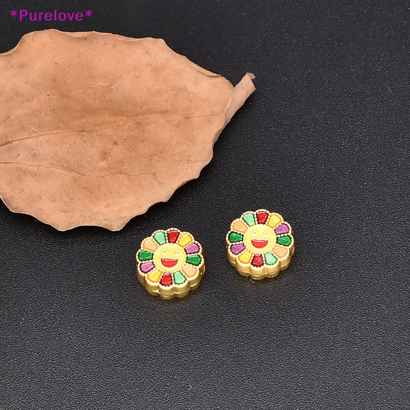 Set 2 Móc Khóa / Vòng cổ Tráng Men Hình Hoa Hướng Dương Xinh Xắn Mới