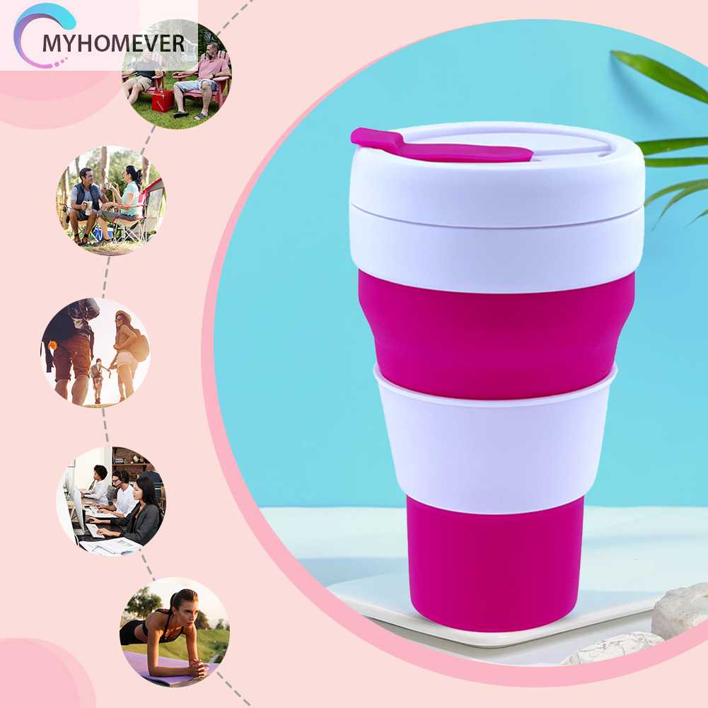 Cốc Uống Cà Phê 475ml Bằng Silicone Có Thể Tháo Rời Tiện Dụng Mang Theo Du Lịch