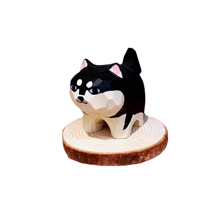 Mô Hình Đồ Chơi Chú Chó Husky Mini Bằng Gỗ Đàn Hương Chống Phai Màu Vui Nhộn Dùng Làm Quà Tặng Tại Nhà DIY