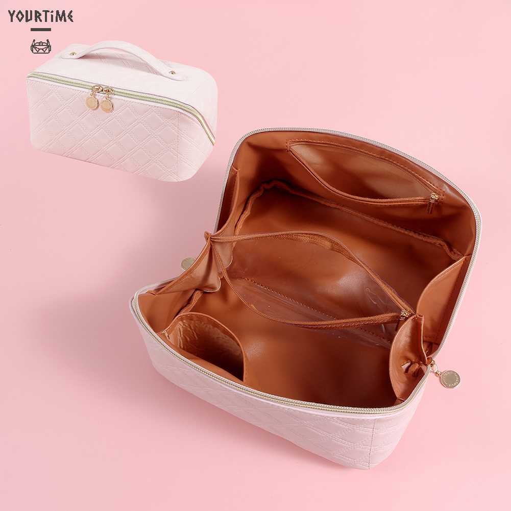 Túi Da PU Đựng Mỹ Phẩm Đa Năng Đính Kim Cương Cho Nữ