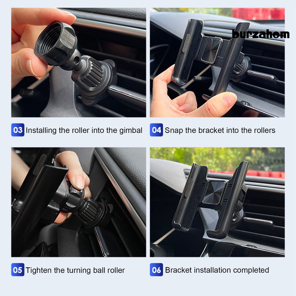 [BU] Giá Đỡ Điện Thoại Ổn Định Dễ Lắp Đặt Khóa Xoay Bằng ABS Cho Xe Hơi