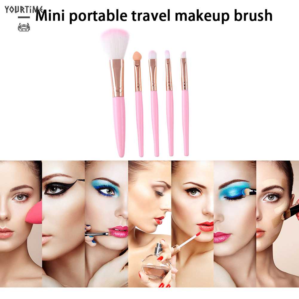 Set 5 Cọ Trang Điểm Sợi Nylon Mềm Mại Tiện Dụng