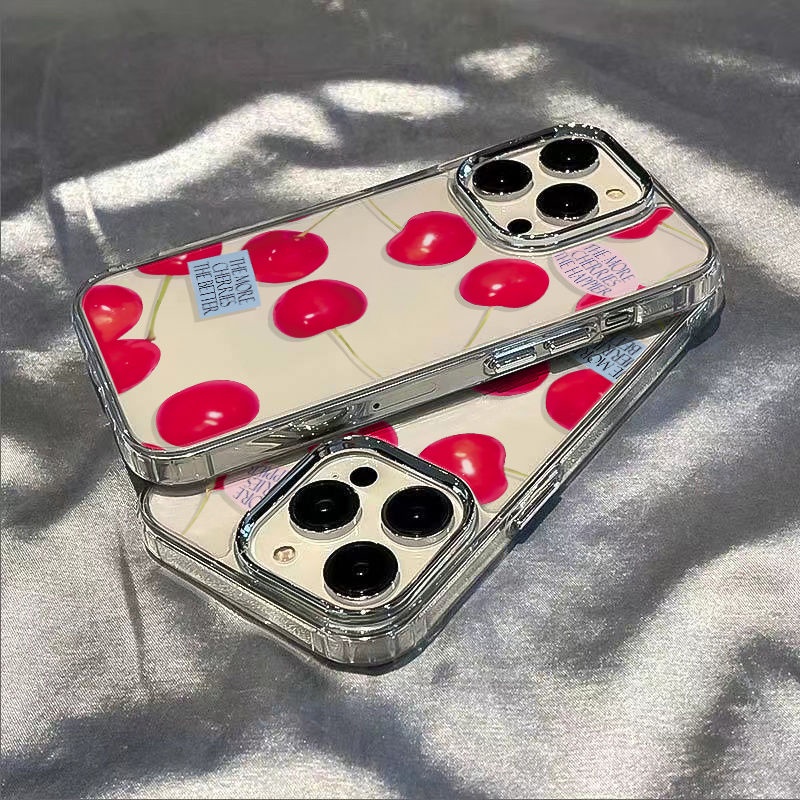 ✅Ốp Điện Thoại Mềm Chống Sốc Họa Tiết Quả Cherry Lớn Cho Iphone 12 13 11 14pro 87Plus Max
