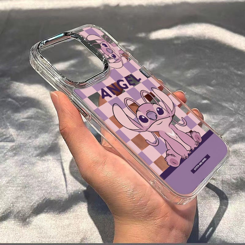 ✅Ốp Điện Thoại Mềm Chống Sốc In Hình Stitch Màu Hồng Cho Iphone 11 / 7plus 8 12 14promax 13 FVH8