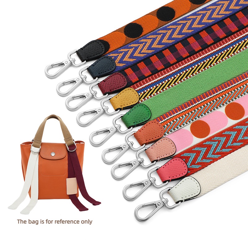 Dây đeo 2,5 cm cỡ vừa và nhỏ LongChamp dây đeo vai sửa đổi Túi Messenger dây đeo thay thế Vải canvas thời trang giản dị