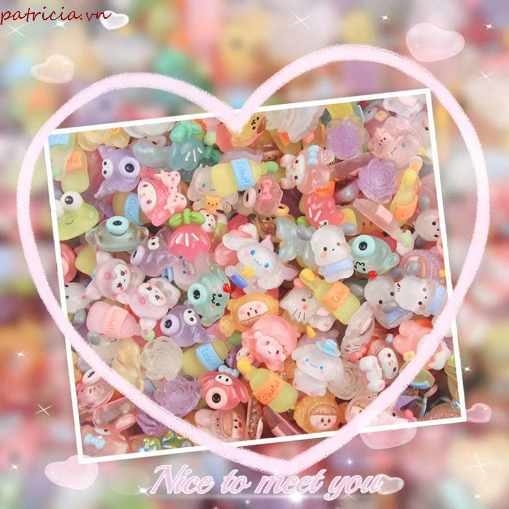 Miếng Dán Trang Trí Sổ Tay Diy Bằng Resin Phủ Resin Họa Tiết Kuromi Melody Cinnamoroll Dễ Thương