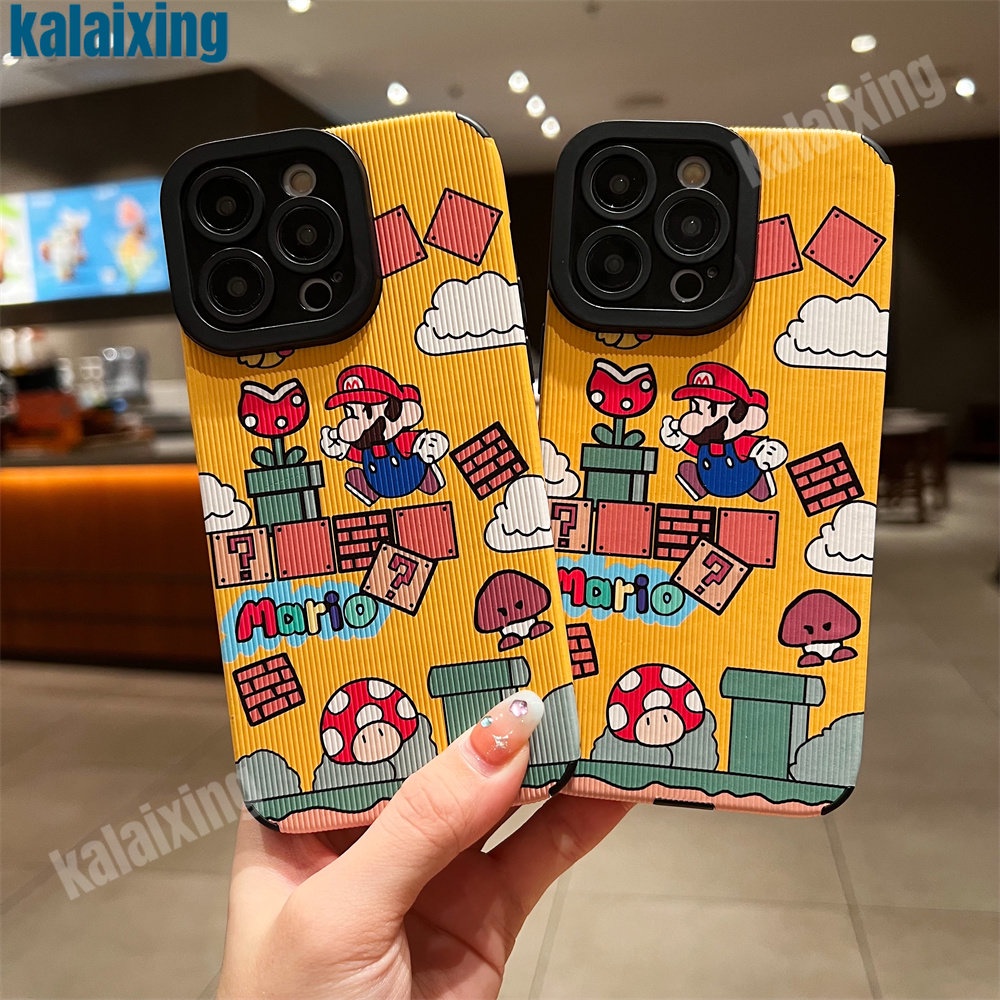 Ốp Điện Thoại Da Mềm Hình Super Mario Cho iPhone 11 12 13 14 Pro Max 14 Plus Xs Max X XR 7 8 Plus