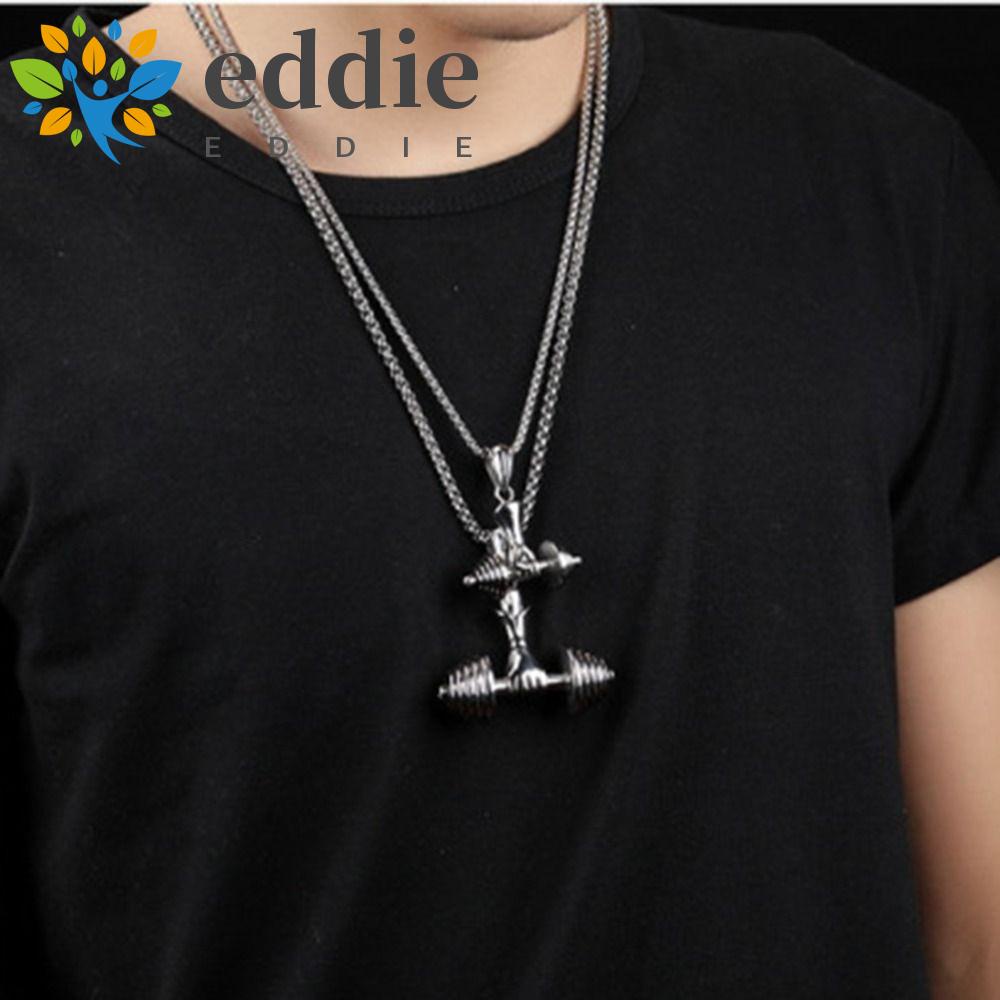 Trang Sức Nam Quyến Rũ 26Eddie|Mặt Dây Chuyền Hình Quả Tạ Bằng Thép Titan Phong Cách Hip Hop Đường Phố Cho Nam