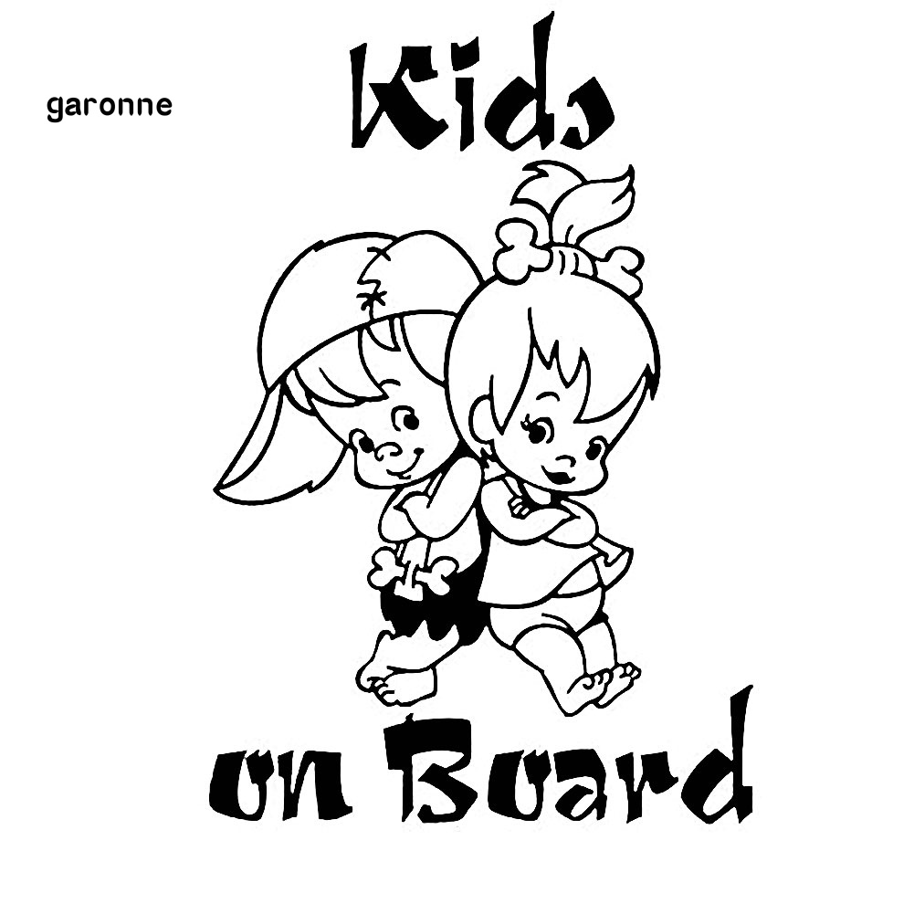 Nhãn Dán Phản Quang Họa Tiết Hoạt Hình Kids on Board Dễ Thương Trang Trí Xe Hơi
