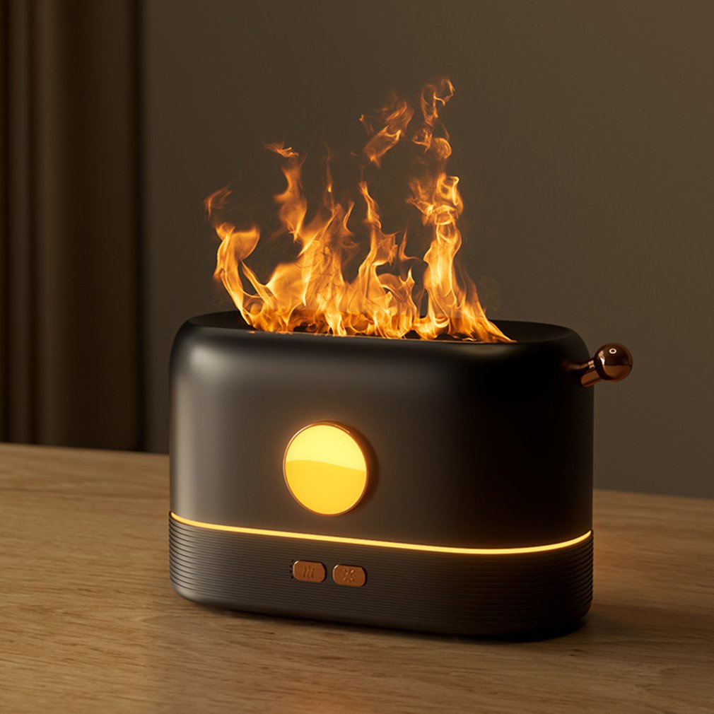 =Christmas=3D Simulation Flame Single Color Aromatherapy Diffuser Flames Oil Diffusers
