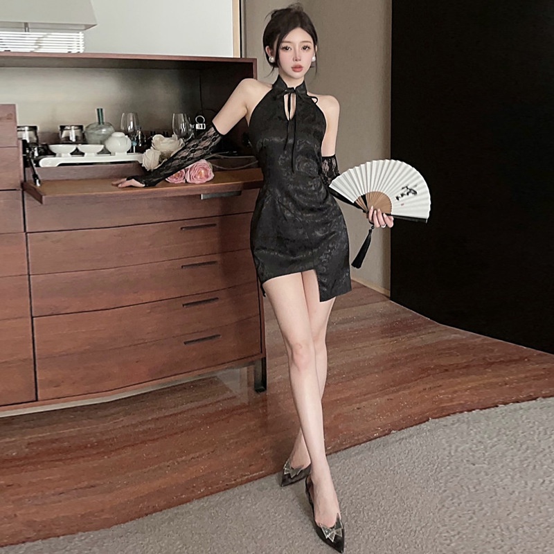 Đầm Sườn Xám Phối Ren Gợi Cảm Theo Phong Cách Retro 2023 0116