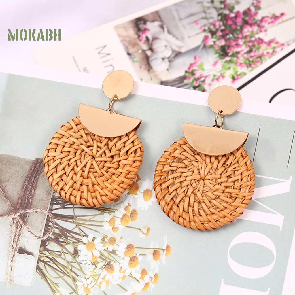 1 Đôi Bông Tai Họa Tiết Hình Học Kiểu Dáng Vintage Nhẹ Nhàng Thanh Lịch Dành Cho Nữ