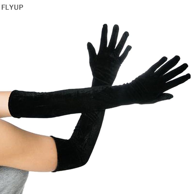 1 Cặp Găng Tay Nhung Dài Giữ Ấm Dùng Khi Lái Xe / Tiệc Giáng Sinh