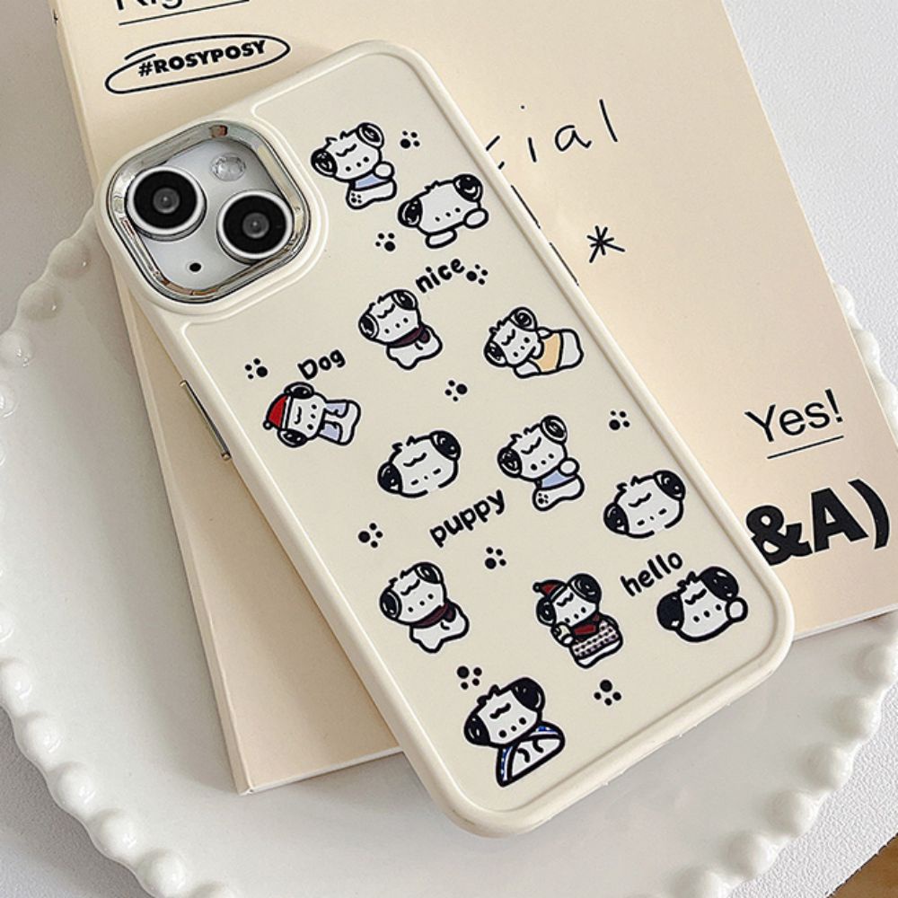 Ốp Điện Thoại TPU Mềm Chống Sốc Họa Tiết Dấu Chân Cún Graffiti Mạ Điện Cho IPhone 11 14 13 12 Pro Max