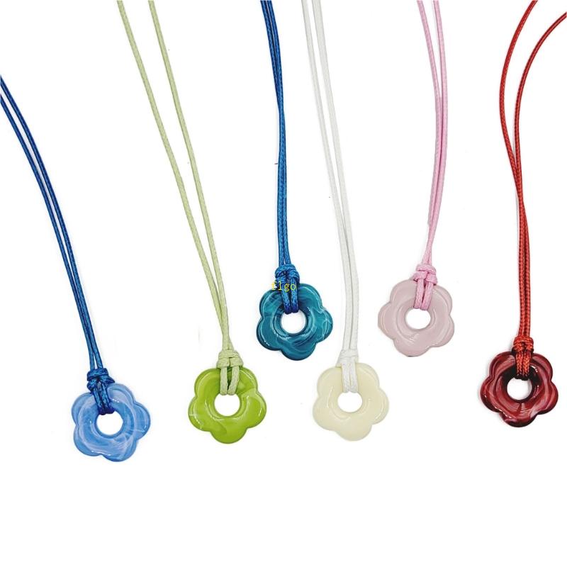 Flgo Vòng Cổ Choker Nhiều Màu Sắc Tối Giản Mặt Acrylic Hình Hoa Quyến Rũ Thời Trang Cho Nữ G