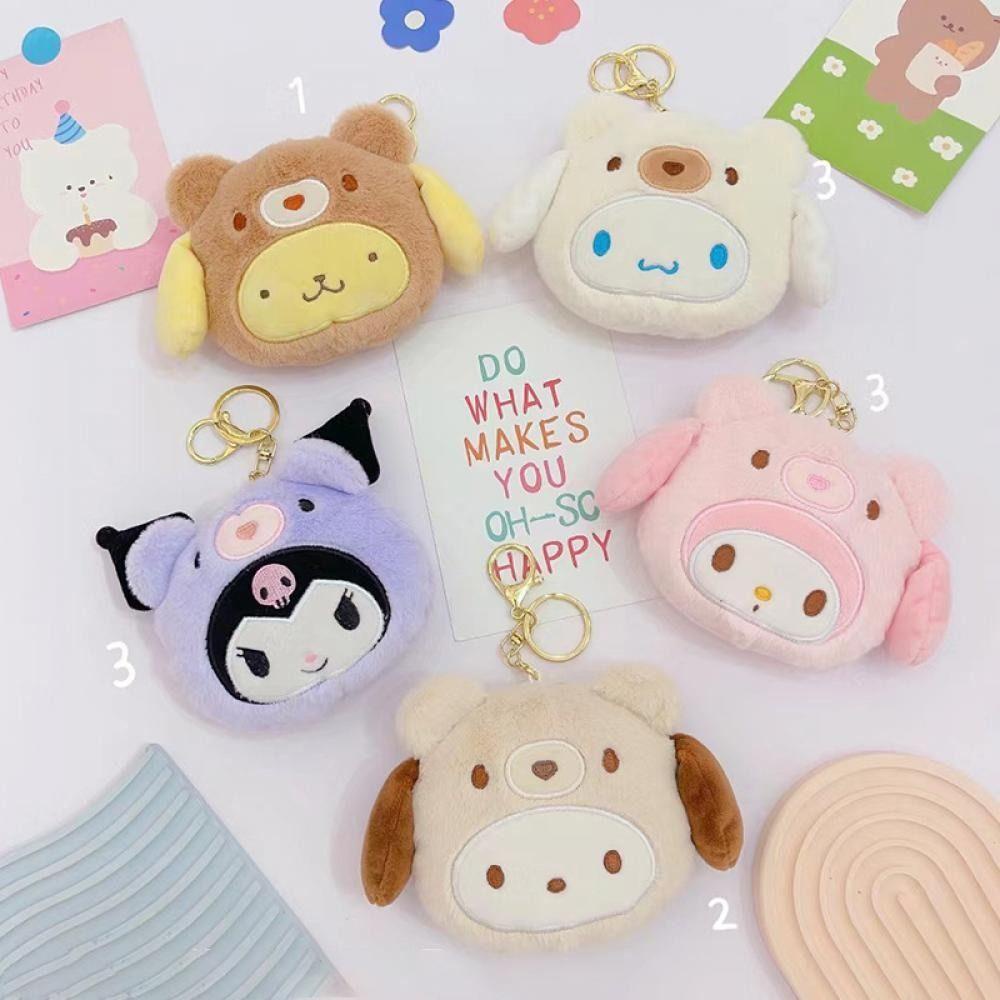 Aaron1 Ví Đựng Tiền Xu Bằng Vải Bông Zero Có Móc Khóa Trang Trí Vui Nhộn Pachacco My Melody Cinnamoroll Pachacco