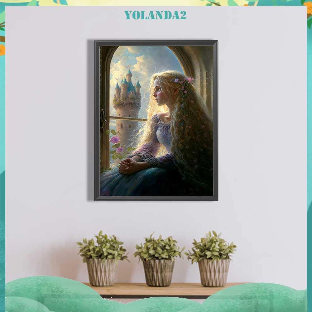 Tranh Đính Đá Kim Cương Toàn Bộ 5D DIY Hình Vẽ Cô Gái Trang Trí Nhà Cửa