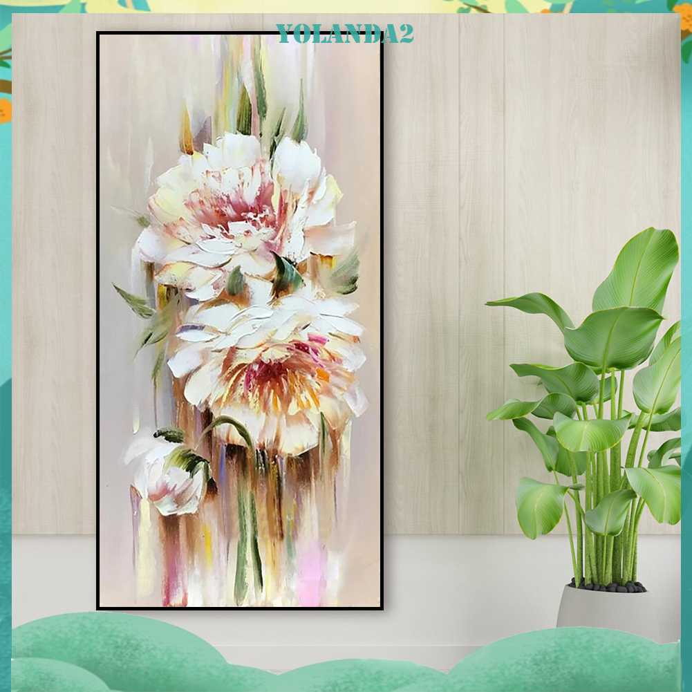 Tranh Đính Đá Kim Cương Toàn Bộ 5D DIY Hình Vẽ Hoa Trang Trí Nhà Cửa