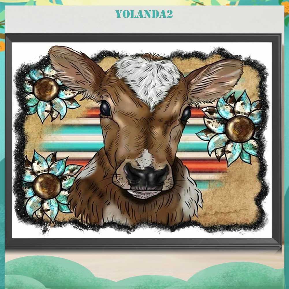 Tranh Đính Đá Kim Cương Toàn Bộ 5D DIY Hình Vẽ Gia Súc Trang Trí Nhà Cửa