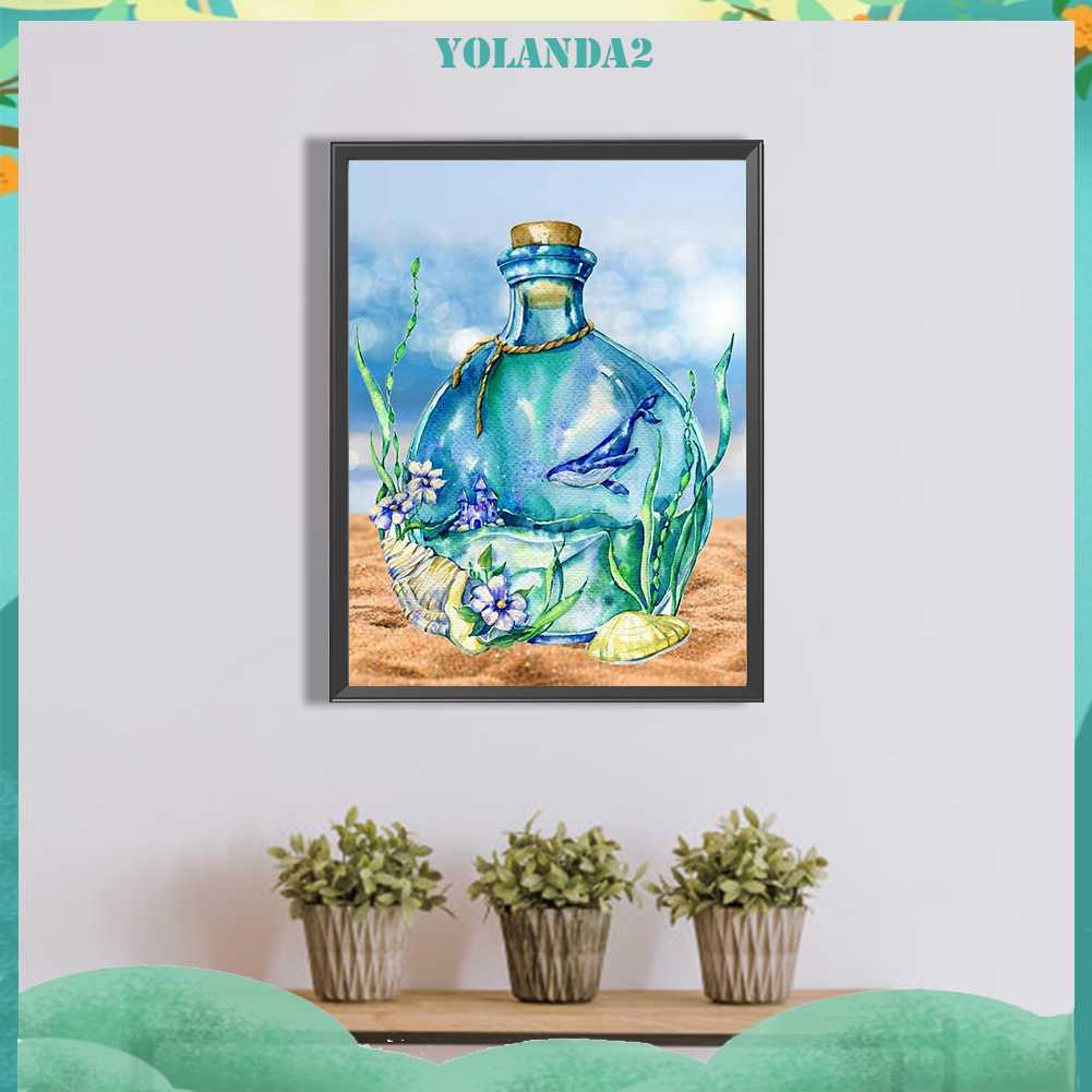 Bộ Tranh Đính Đá 5D Họa Tiết Vỏ Sò Độc Đáo DIY Dùng Trang Trí Nhà Cửa