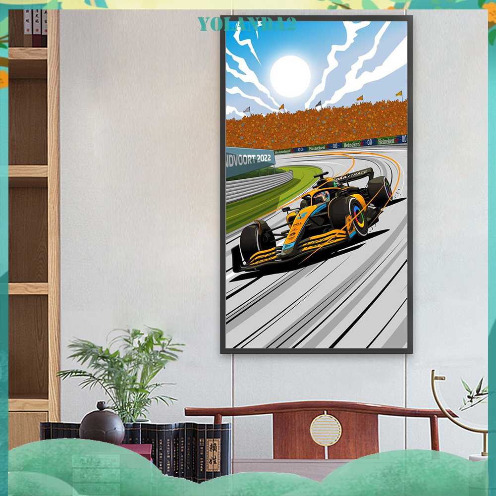 Tranh Đính Đá Kim Cương Toàn Bộ 5D DIY Hình Vẽ Đua Xe