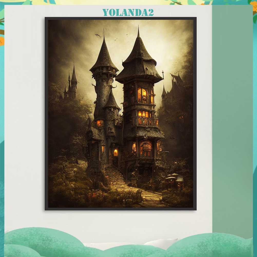 Tranh Đính Đá Kim Cương Toàn Bộ 5D DIY Hình Lâu Đài