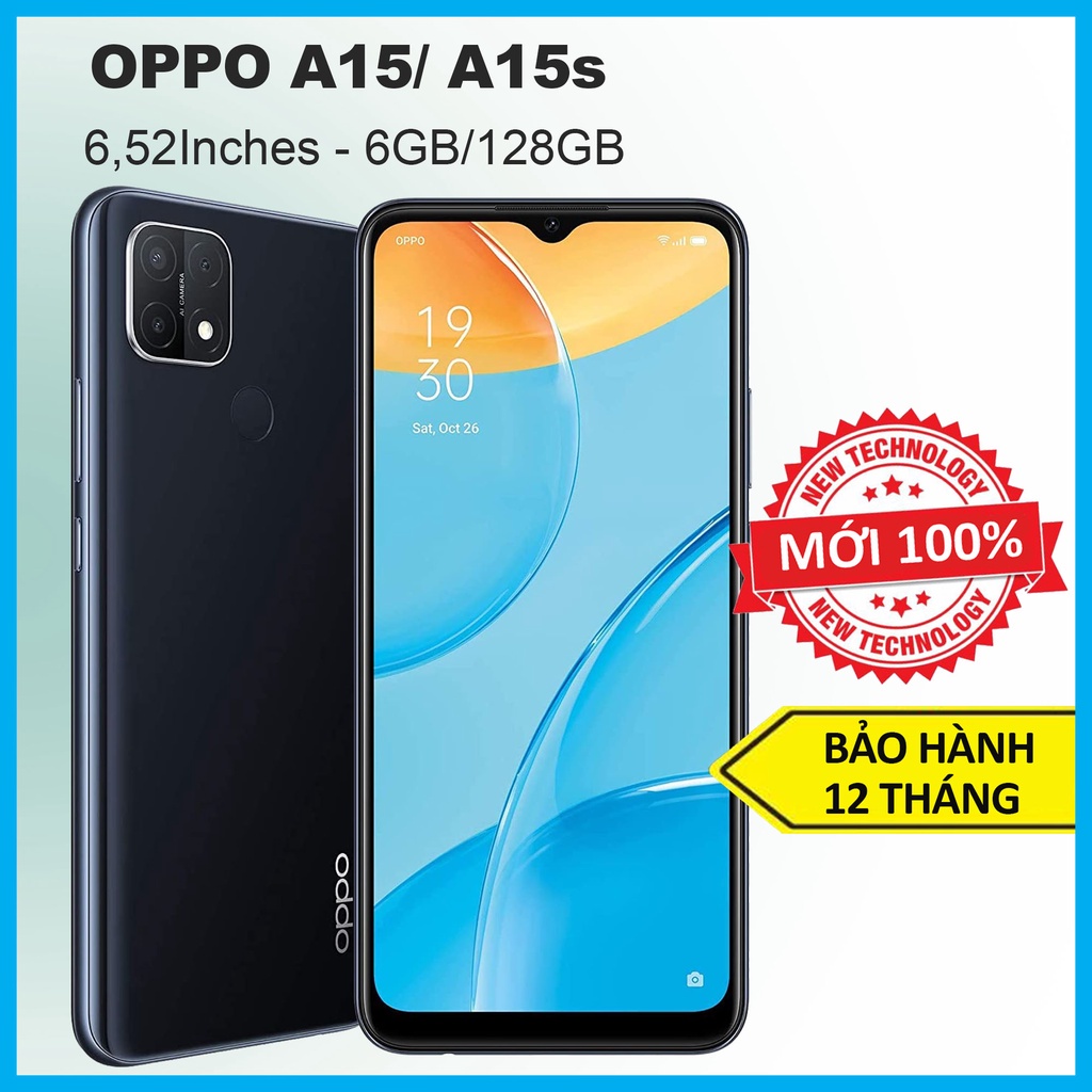 Điện thoại OPPO A15 Chính Hãng , bảo hành 12 Tháng