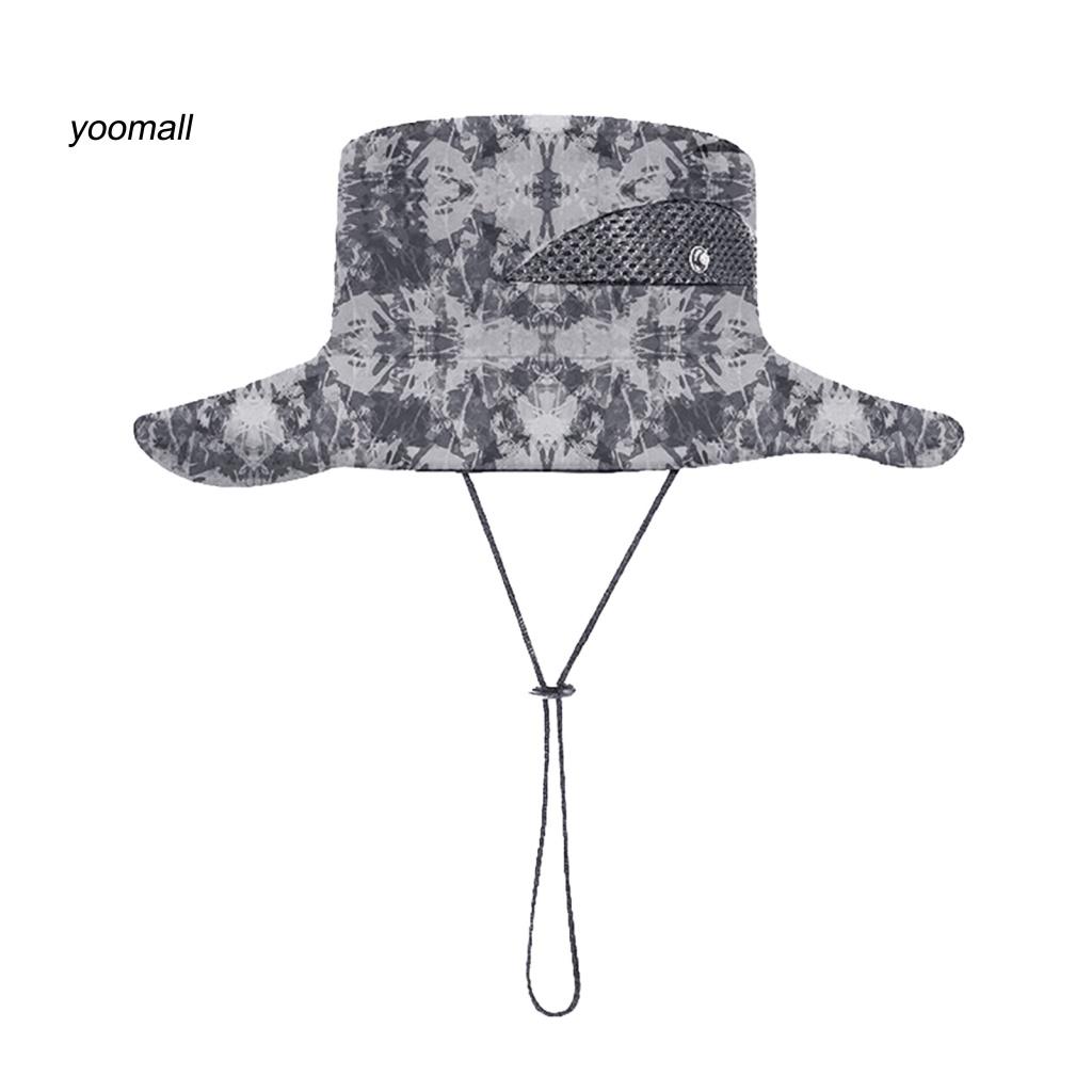 Mũ Tai Bèo Vành Rộng Họa Tiết Rằn Ri Điều Chỉnh Được Thoáng Khí Chống Nắng Mùa Hè Cho Nam