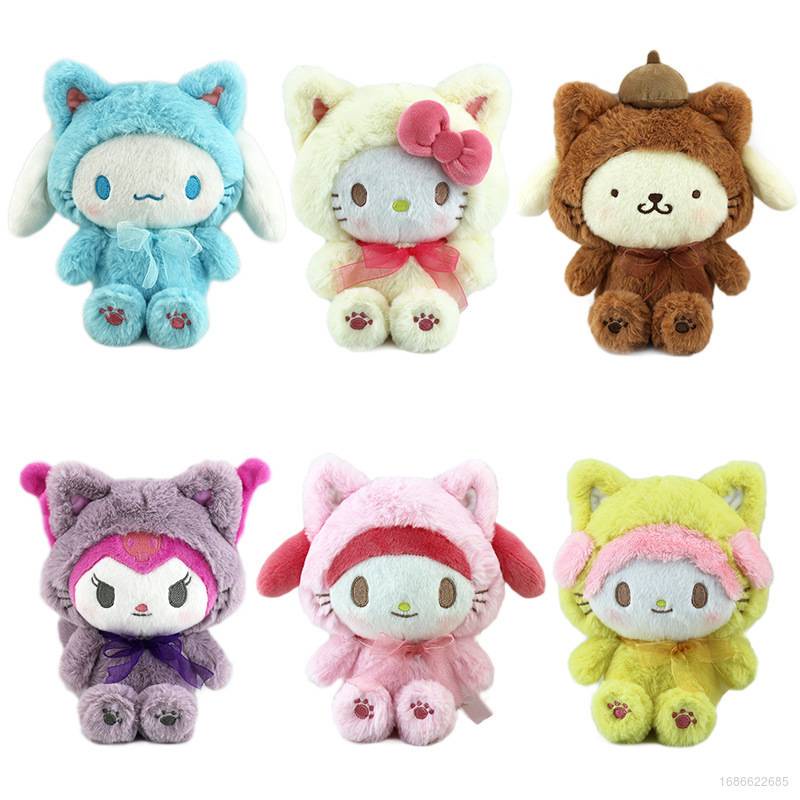 Mèo Nhồi Bông SY2 Sanrio Kuromi Melody Kitty Cinnamoroll Purin Hóa Trang Cho Bé Gái YS2