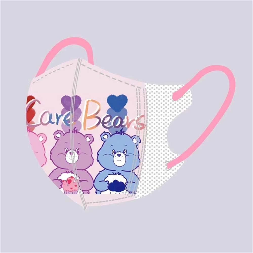 Set 10 Khẩu Trang 3D Hình Gấu Hoạt Hình Dễ Thương Dùng Một Lần Cho Bé Gái