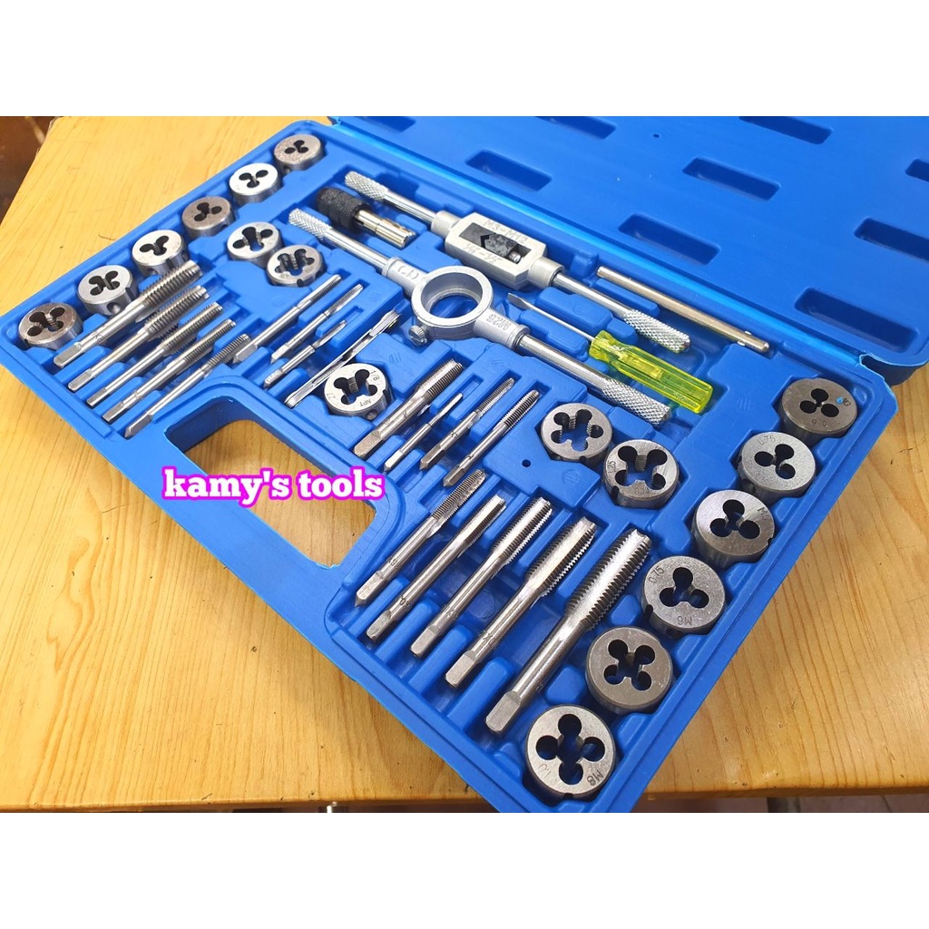 Bộ taro bàn ren 40 chi tiết ta rô ren hợp kim thép siêu cứng và bền hơn hộp nhựa mica