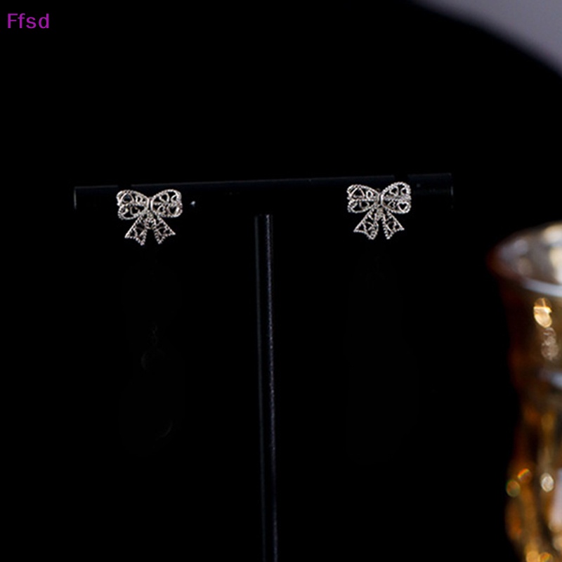 1 Đôi Bông Tai Hình Nơ Ren Rỗng Đơn Giản Dành Cho Nữ