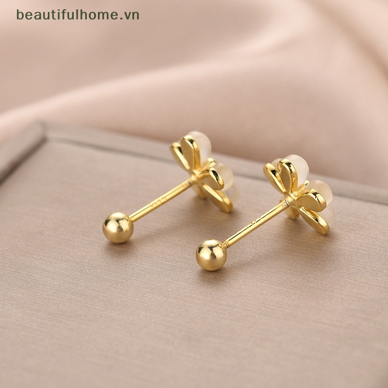 1 Đôi Bông Tai Đá Opal Hình Hoa Dạng Xoắn Ốc Dành Cho Nữ