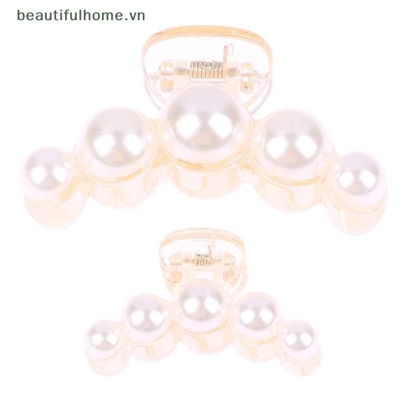 Kẹp Tóc Càng Cua Đính Ngọc Trai Kích Thước Lớn Cho Nữ