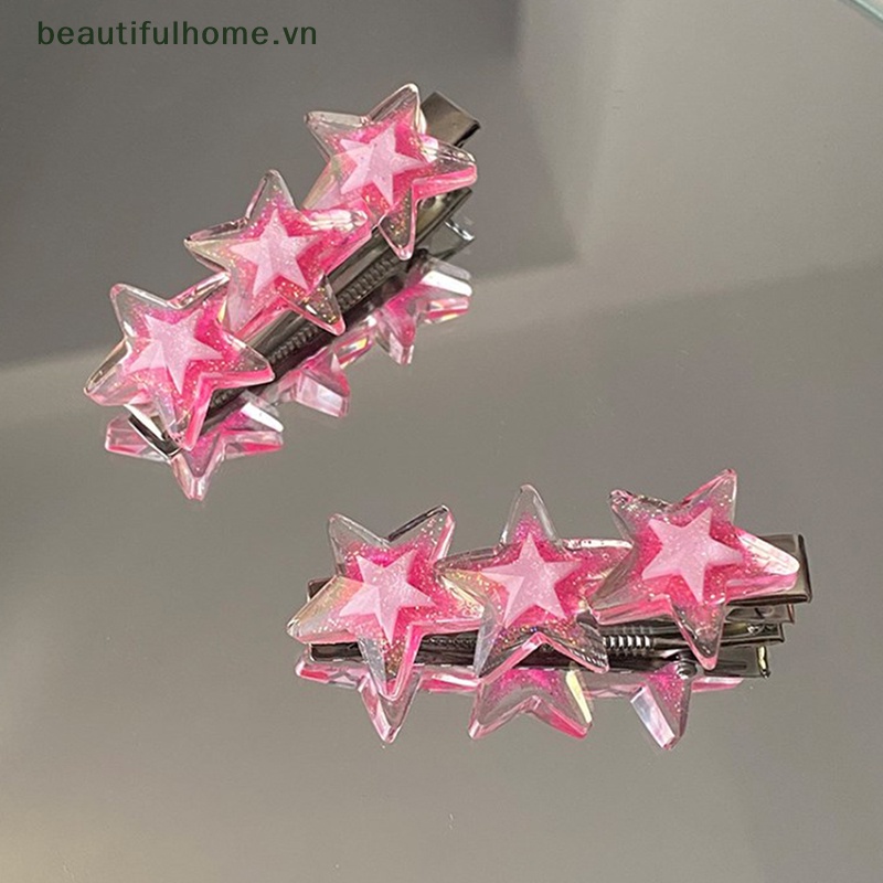 Kẹp Tóc Ba Chấu Hình Ngôi Sao Lấp Lánh Thời Trang Mới Y2K Cho Nữ