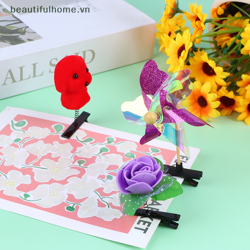 1 Kẹp Tóc Hình Chong Chóng Thỏ Màu Vàng Dễ Thương Cho Bé