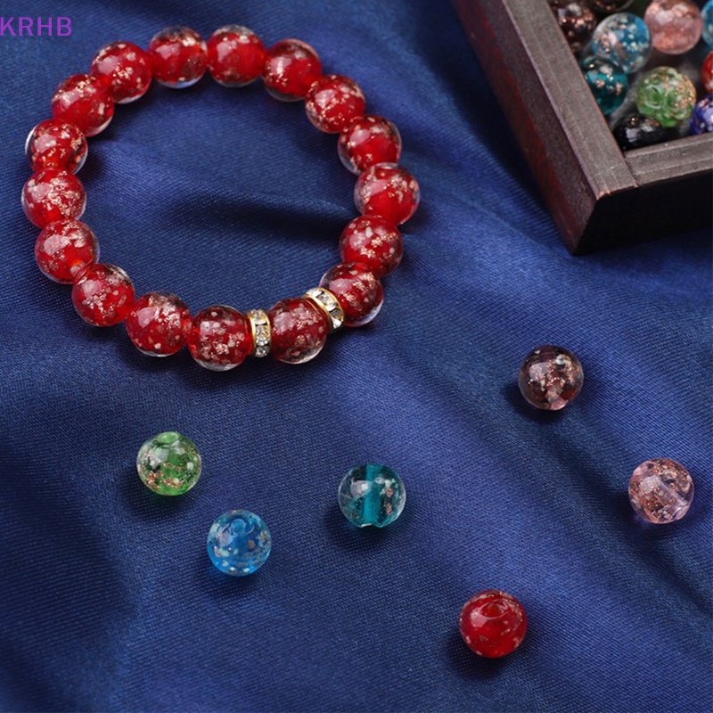 Set 10 Hạt Thủy Tinh Tròn 10mm Phát Quang Dùng Làm Trang Sức Thủ Công DIY Mới