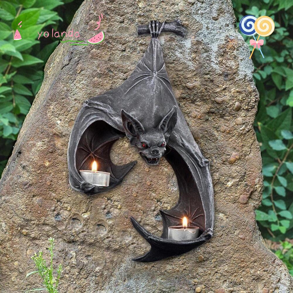 Giá Đỡ Đèn Gắn Tường Hình Con Dơi Dùng Để Trang Trí Nhà Dịp Halloween